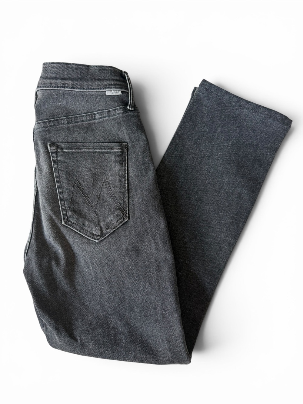 MOTHER The Mid Rise Dazzler Ankle Jeans Gray Wash Size 28